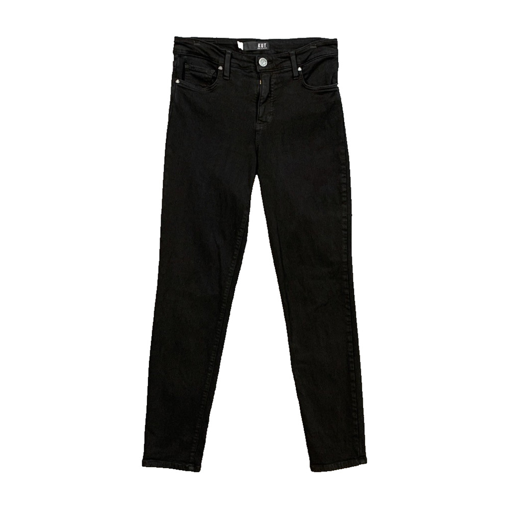 Kut From The Kloth Jeans Womens 6 Black Denim Diana Fab Ab Skinny Mid Rise Ankle